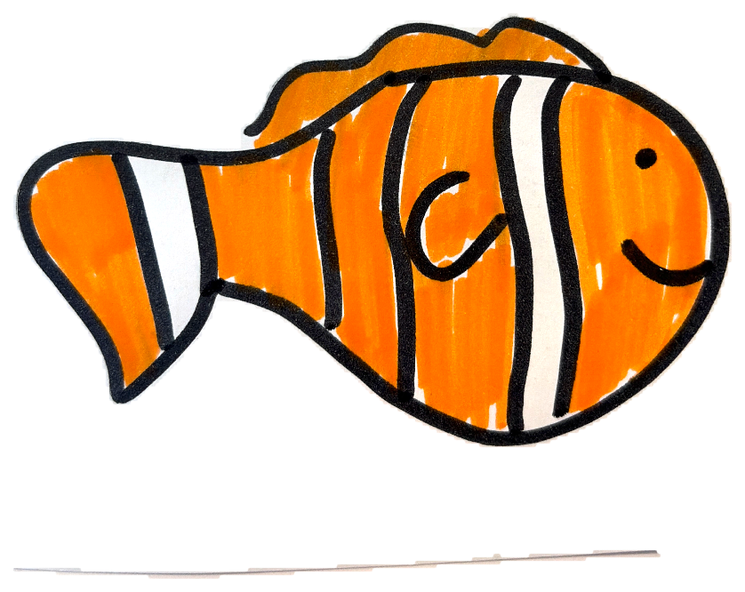 a kid's clownfish drawing