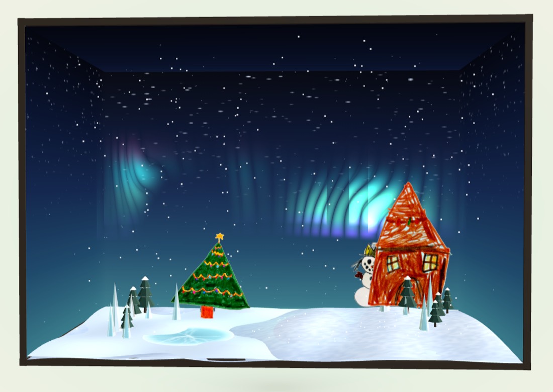 Aurora Hollow — kid drawings alive in a snow world